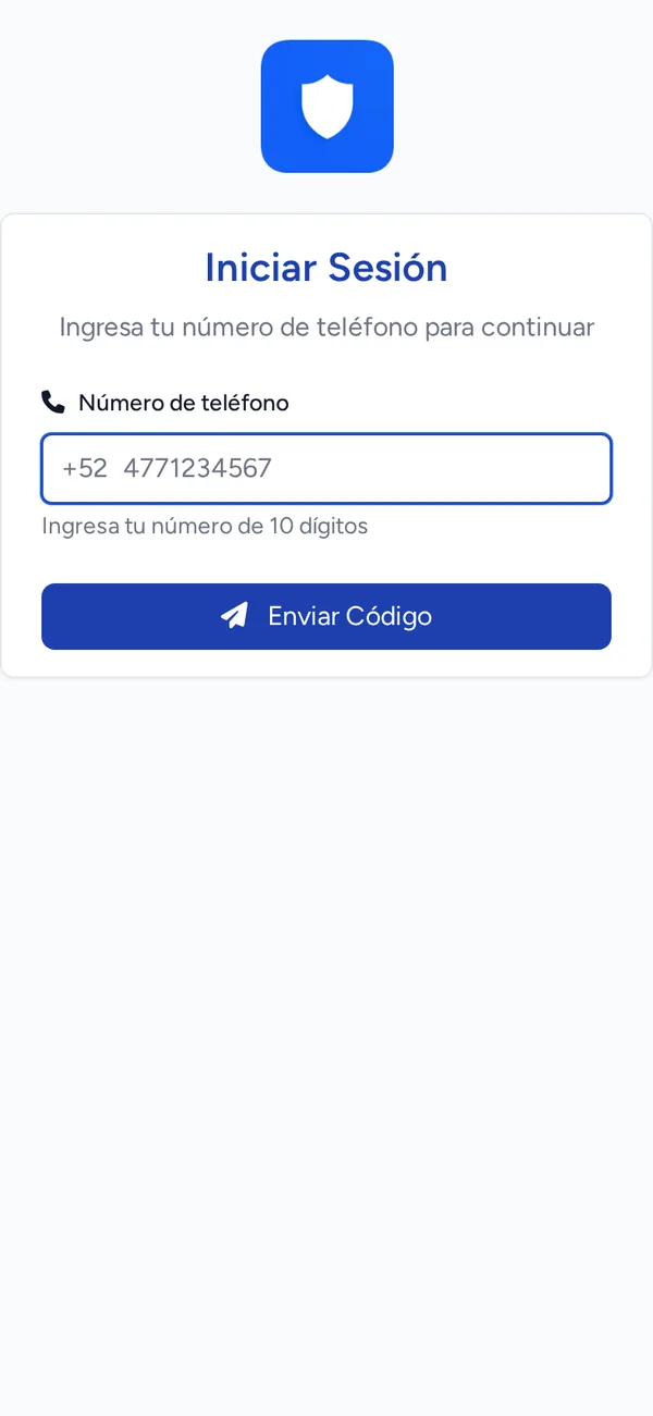 Pantalla de GeoAccess: login